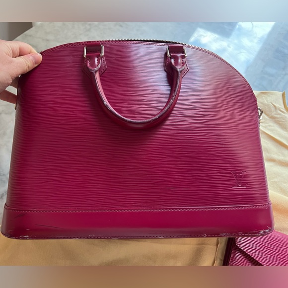 Louis Vuitton Alma Leather Satchel with matching wallet